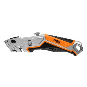NEO TOOLS Nóż z ostrzem trapezowym, 1+5 ostrzy