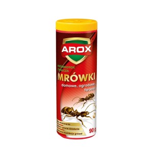 Arox Mrowkotox środek na mrówki, puszka z żółtą pokrywką.