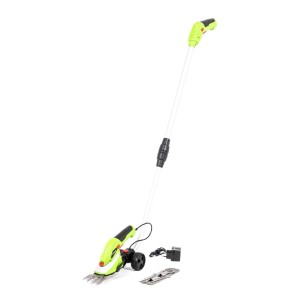 t.b.t. Akumulatorowe nożyce do trawy i krzewów z teleskopowym uchwytem, ładowarką i nożami.