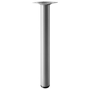 Noga stołowa Hettich, Ø 30 mm, wysokość 300 mm, w wyglądzie aluminium. Noga meblowa do stołów.