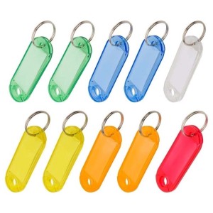 Wielokolorowe zawieszki do kluczy do transportu i organizacji.