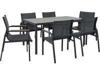 Komplet mebli jadalnianych KULINA antracyt 7-częściowy