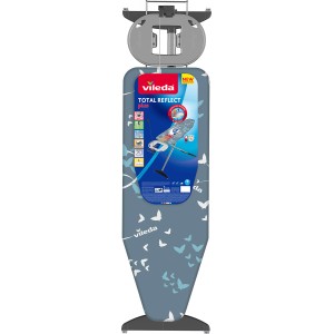 Deska do prasowania Vileda Total Reflect Plus z motywem motyli i podstawką pod żelazko.