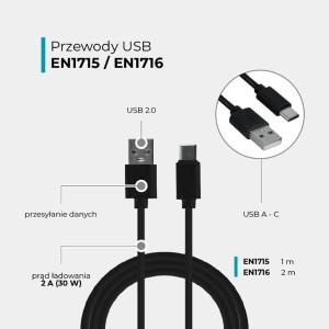 DPM Kabel USB A-C 1 m czarny
