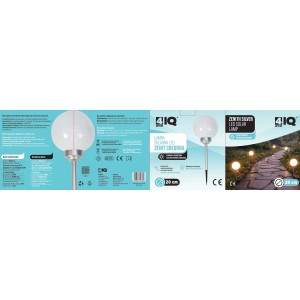 4iQ Zestaw 5 lamp solarnych LED ZENIT srebrnych śr. 20 cm