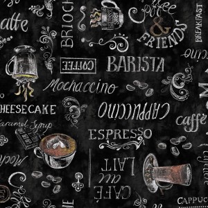 d-c-fix Obrus Ristretto Czarny z motywami kawiarnianymi, na metry.
