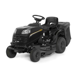 Czarny traktorek kosiarka.