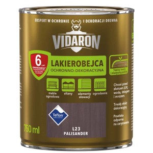 Vidaron Lakierobejca Palisander L23, puszka 750ml. Do długotrwałej ochrony i dekoracji drewna na zewnątrz.