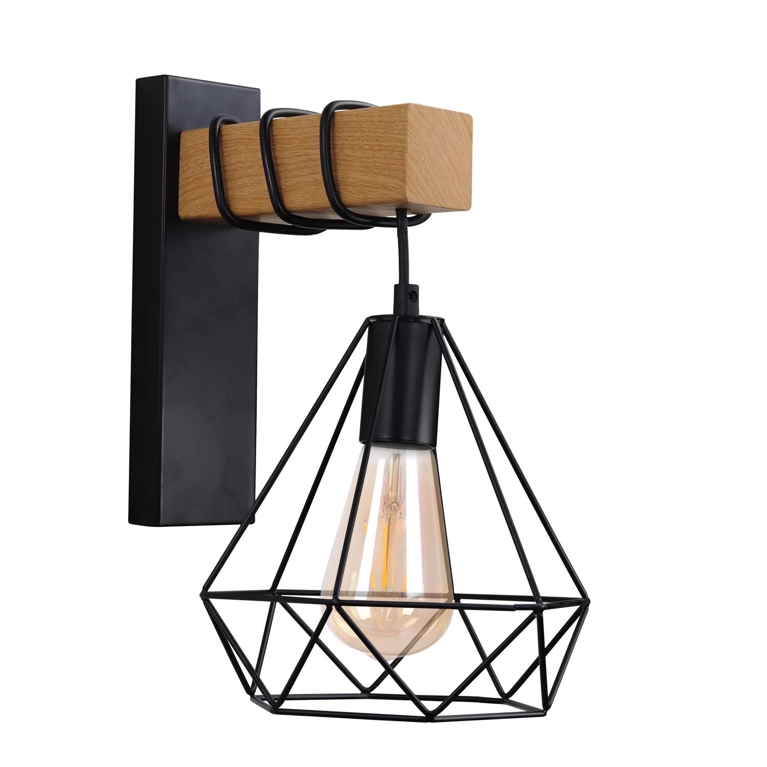 Goldlux Kinkiet VIGO WOOD 1xE27 max. 20W LED czerń+drewno