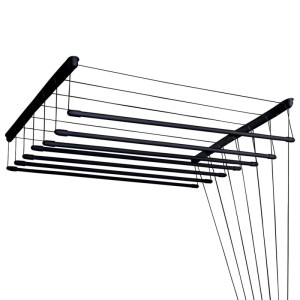 Suszarka sufitowa 7 prętów czarna 60,5 x 110 cm