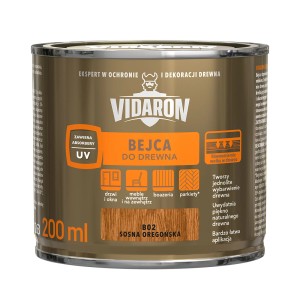 Puszka bejcy do drewna Vidaron, odcień Sosna Oregońska. Do mebli, drzwi, okien, boazerii i parkietów.