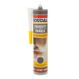Kasetka kleju montażowego do parkietu i paneli Soudal do akcesoriów do montażu podłóg.