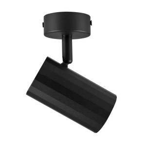 Czarny reflektor t.b.t. do montażu sufitowego, idealny jako kinkiet.