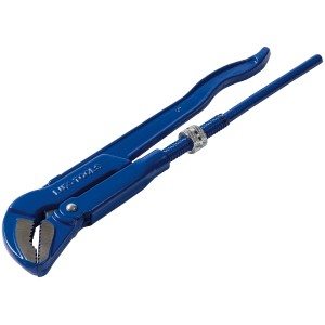 Niebieski klucz do rur narożny LUX Classic 320 mm ze stali węglowej do nakrętek i rur o średnicy do 25 mm.