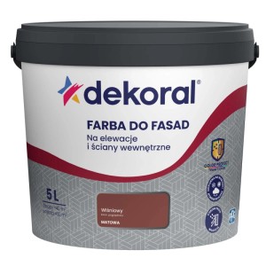 Farba elewacyjna Dekoral Polinit do fasad 5 l wiśniowa