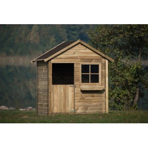 Drewniany domek do zabawy z kategorii Domki z oknem i drzwiami.