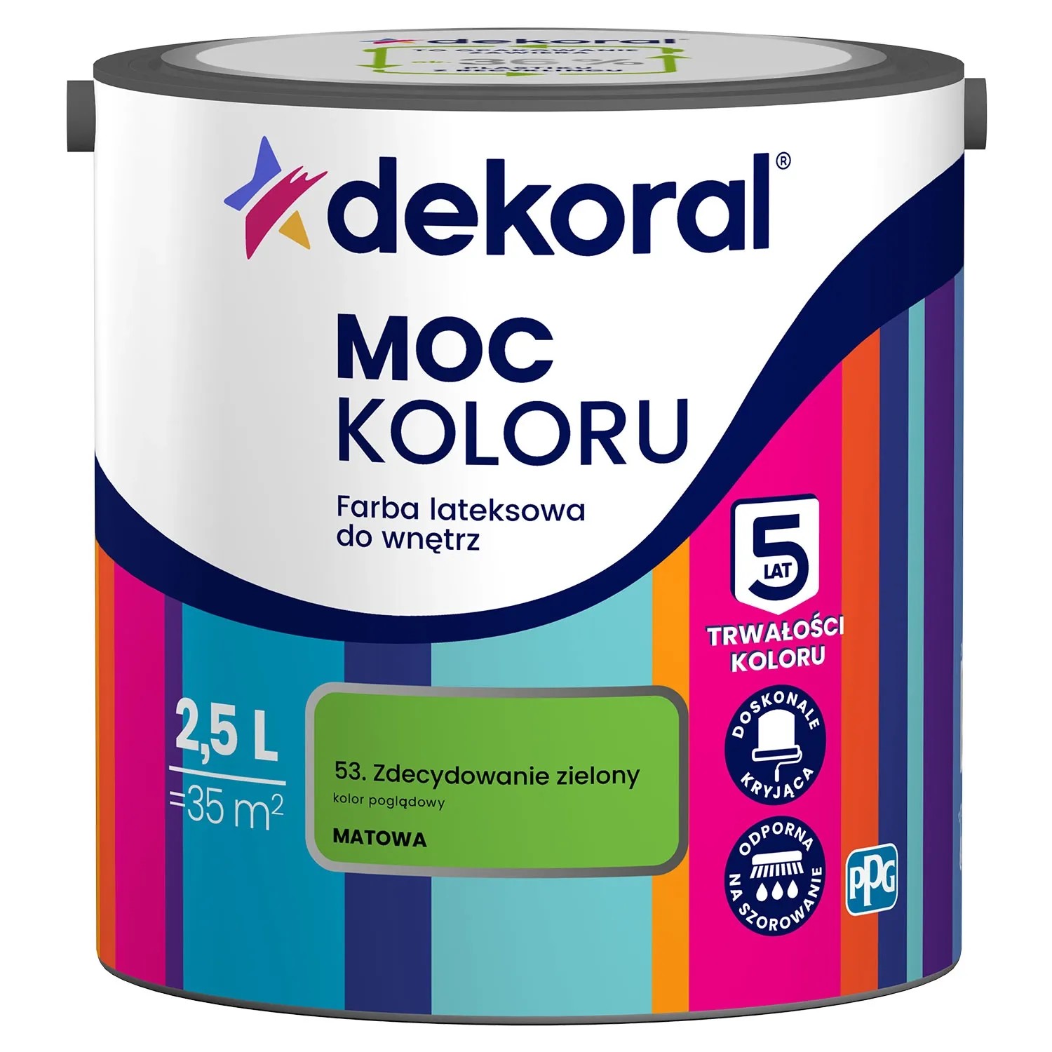 Farba Dekoral Moc Koloru zdecydowany zielony 2,5 l