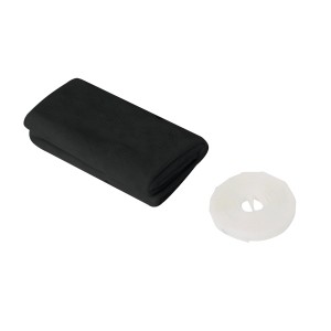 Antracytowa siatka na owady do okien (150x300 cm) z taśmą na rzepy dla łatwego montażu.