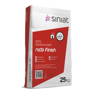 Siniat Nida Finish gips szpachlowy, worek 25kg do gładkich ścian.