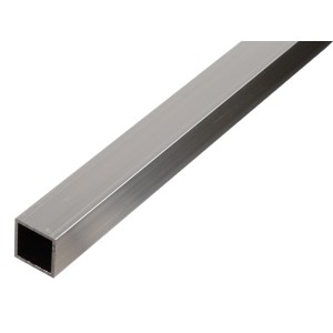 Srebrny profil t.b.t., kwadratowa rura metalowa.