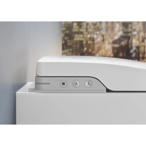 t.b.t. Miska wisząca WC z panelem sterowania funkcjami takimi jak spłukiwanie i wentylacja.