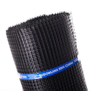 Rolka czarnej siatki budowlanej, wszechstronna pomoc ogrodnicza.