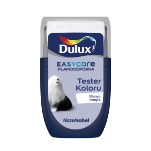 Tester koloru Dulux EasyCare w kolorze niebieskim z próbką koloru. Idealny do farb ściennych.