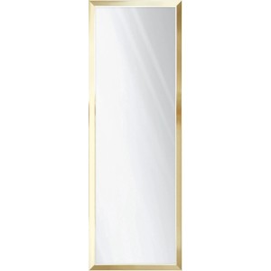 Prostokątne lustro do garderoby ze złotą ramą.