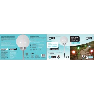 4iQ Lampa solarna AURA RGB śr. 20 cm czarna
