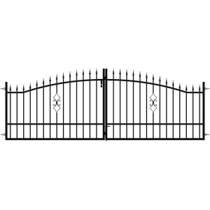 Brama Prato czarny mat 2 skrzydłowa 400x140 cm