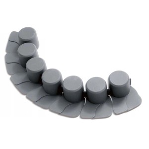 Antracytowe obrzeże rabaty z tworzywa sztucznego, długość 405 cm, składające się z 8 elementów wtykowych.