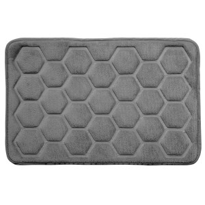 Szara mata łazienkowa z wzorem plastra miodu, z kategorii Dywaniki i maty łazienkowe.