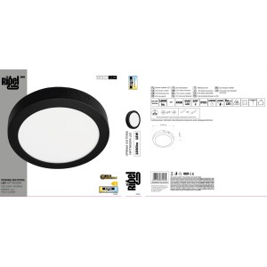Goldlux Oprawa natynkowa LED RIGEL R220 18W 4000K 1800lm śr. 22 cm czarna