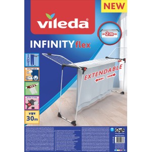Suszarka na pranie Vileda Infinity Flex, rozkładana do 2 m, na duże ilości prania.