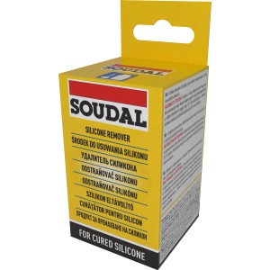 Soudal środek do usuwania silikonu w żółtym opakowaniu. Usuwa utwardzony silikon.