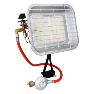 Grzejnik gazowy: Urządzenie grzewcze z regulatorem i wężem do butli gazowych. Piece gazowe.