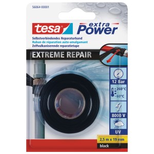 Tesa extra Power Extreme Repair, czarna taśma naprawcza, 2,5 m x 19 mm, samozgrzewalna.