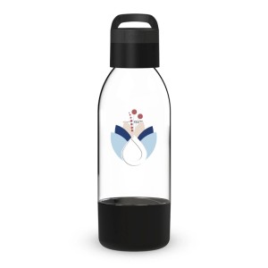Dafi Butelka do saturatora PushAir Kwiaty czarna z uchwytem - 0,5 l