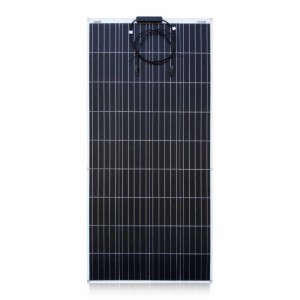 Panel słoneczny t.b.t. do fotowoltaiki, czarne ogniwa z białą ramą.