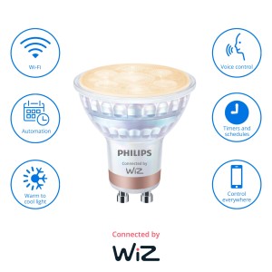 Żarówka LED GU10 Philips z WiZ do inteligentnego oświetlenia.
