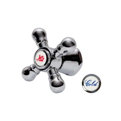 Tycner Pokrętło baterii "Retro" ciepła zimna woda wieloklin 15 zębów