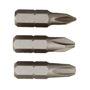 Zestaw bitów LUX Standard: 3 bity krzyżakowe (PH1, PH2, PH3) do wkręcania.