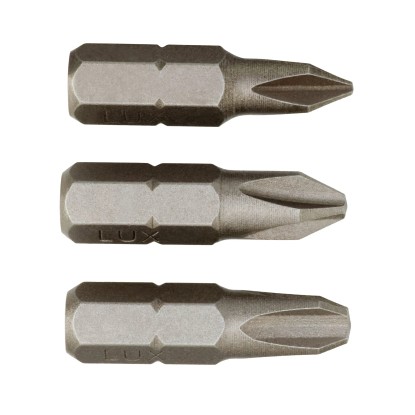 LUX-TOOLS Zestaw bitów krzyżakowych P1 1, 2, 3 3 sztuki