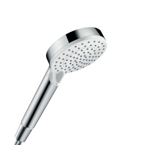 Słuchawka prysznicowa Hansgrohe Crometta Vario, 2 strumienie, biało-chromowana, do relaksującego prysznica.