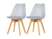 Komplet dwóch krzeseł do jadalni Sara ekoskóra szare