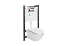 Roca Zestaw podtynkowy Muxia z deką wolnoopadającą, przycisk chrom