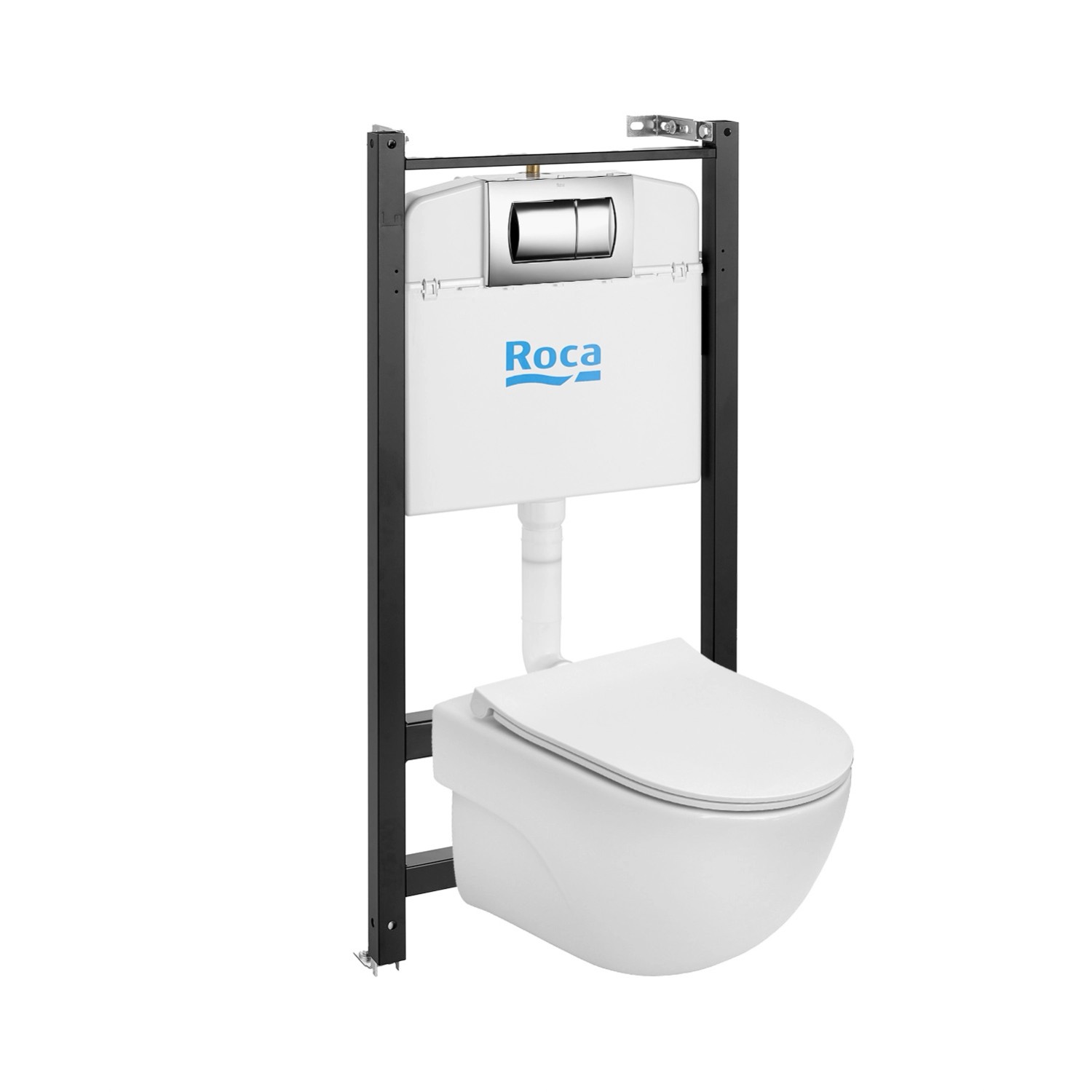 Roca Zestaw podtynkowy Muxia z deką wolnoopadającą, przycisk chrom