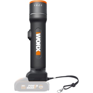 Worx 20V Akumulatorowa lampa LED 4w1 WX027.9 Solo: Lampa akumulatorowa 4w1 z teleskopową konstrukcją, bez akumulatora.