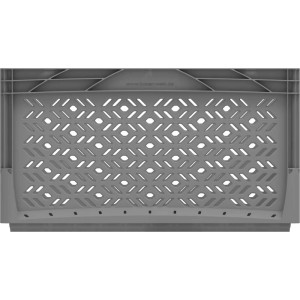 Szary Eurobox-System Box, perforowany, 60x40x32 cm, do modułowego przechowywania.