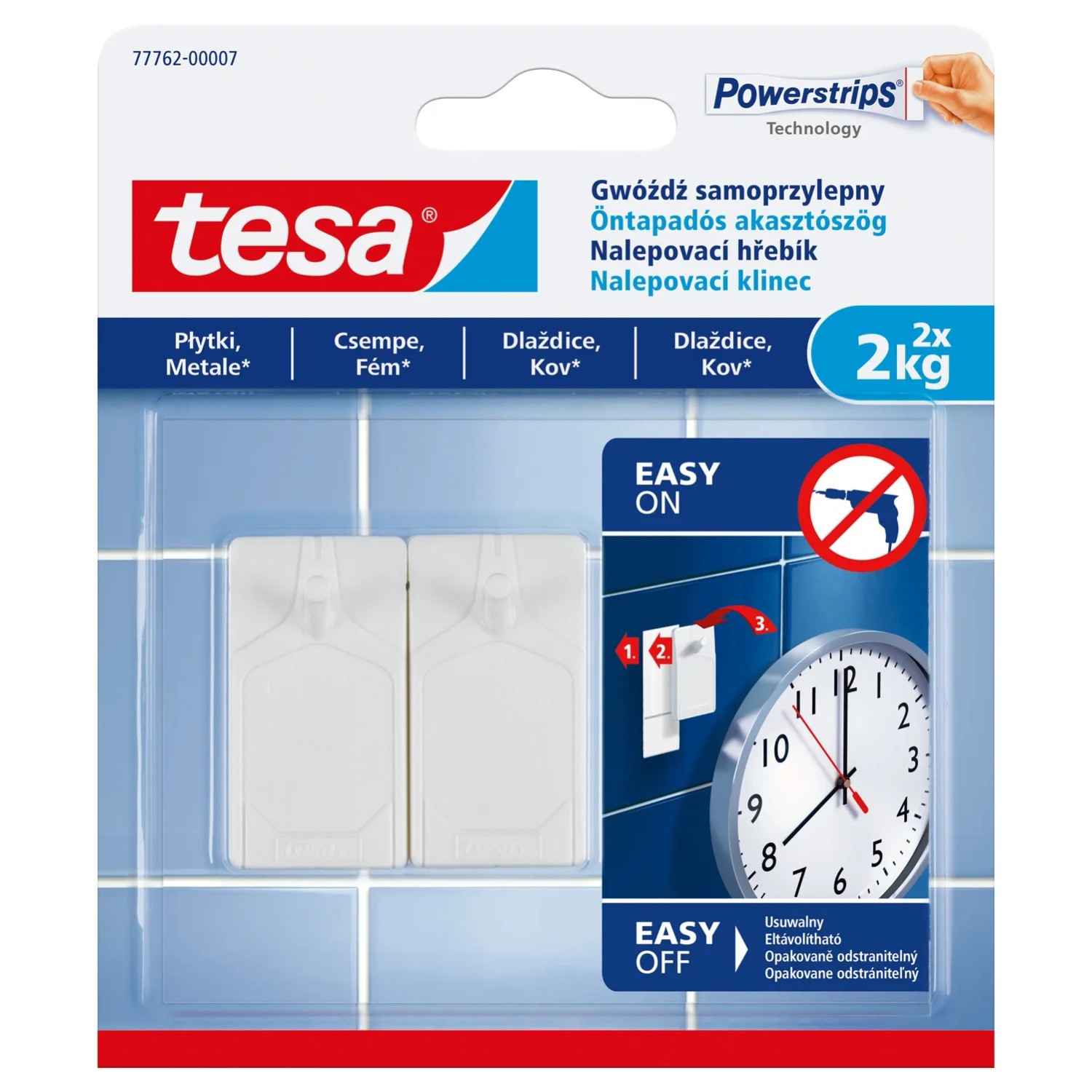 Tesa Gwóźdź samoprzylepny do płytek, 2 szt. do 2kg